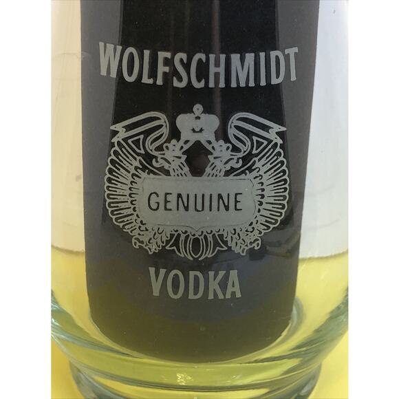 Vodka Carafe Wolfschmidt Vodka Pitcher Barware Carafe 9" T x 3.25" Base Vintage - Picture 2 of 8